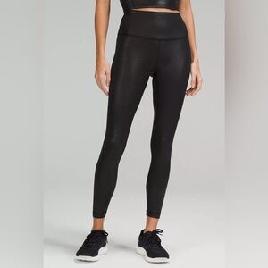 🆕 LULULEMON Wunder Train HR Tight 28” Black Foil Special Edition NWT size 0